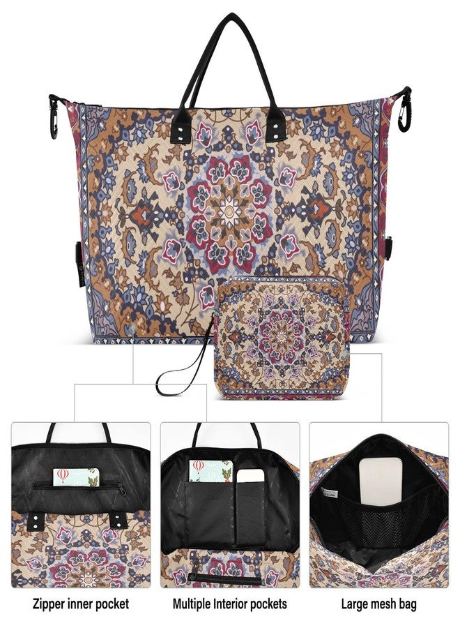 Aflyko Travel Duffel Persian Carpet Tribal Mandala Sport Tote Gym Weekender Overnight for Men Women Flight Approved Carry On Fitness Dance Go-To Daily, Medium - Image 3
